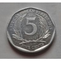 5 центов, Восточные Карибы 2015 г.