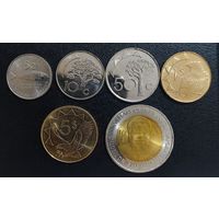 Намибия  5, 10, 50 центов, 1, 5, 10 долларов 2009 - 2012 год (набор 6 монет).
