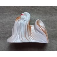 Статуэтка собака фарфоровая фаянс болонка Минский ффз