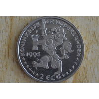 Нидерланды 2 экю 1995 с 1 руб