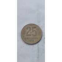 Аргентина 25 сентавос 1992