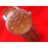 Часы РАКЕТА 2609 ДЖИНС КОРИЧНЕВЫЙ из СССР 1980-х в ДОСТОЙНОМ СОСТОЯНИИ