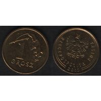 Польша y923 1 грош 2017 год (mw) (_брак(h(1(2(1 небольшой поворот