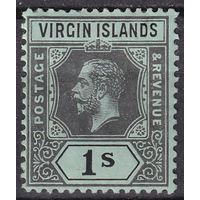 197.BrK. Великобритания. Колонии. Виргинские острова. Стандарт. Георг V. 1913 г. 1Sh. Mi #41