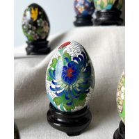 Статуэтка Яйцо Клуазоне клуазонне Перегородчатая эмаль с подставкой 6,5 х 4,5см