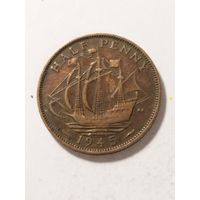 Великобритания 1/2 пенни 1945