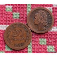 Португалия. Колония Гвинея 20 сентаво 1933 года, UNC. Предложи свою цену или обмен!