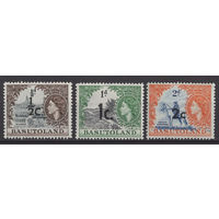 Басутоленд /Basutoland 1961** Елизавета II надпечатка SG#58-60
