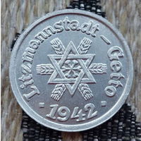 Германия 10 пфеннигов 1942 года. Гетто Лодзь. AU. Предложи свою цену или обмен!