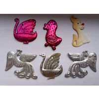 Елочные игрушки СССР 6 штук.Картонаж.