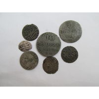 ЛОТ СТАРИННЫХ СЕРЕБРЯННЫХ МОНЕТ.