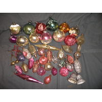 Новогодние ёлочные игрушки родом из СССР 40 шт.(лот 04).С рубля.