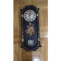 Часы настенные, серия: Маятник, "Павлины", 37х10х93 см