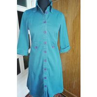 Платье из хлопка с добавкой 3% эластана спортивного покроя, Индия фабричная, 44-46р,можно носить под ремешок42р., очень удобное в использовании,красивого цвета и хорошего качества ткань.