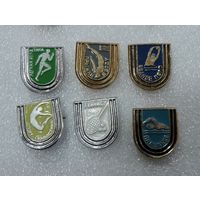 Значки "Виды спорта" СССР - 6 шт. Алюминий.