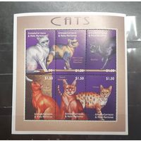 Гренада. Фауна. Кошки (малый лист) (1190)