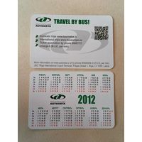 Карманный календарик. Путешествуйте автобусом. 2012 год