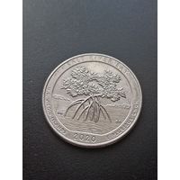 США. 25 центов  2020 г. D. - Национальный исторический парк и экологический заповедник Бухта Солёной реки