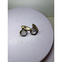 С рубля без мц. запонки под хрусталь сЗвезда875пр. 6СЮ диам 1.5см.