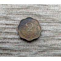 Werty71 Цейлон 2 цента 1957 Шри Ланка