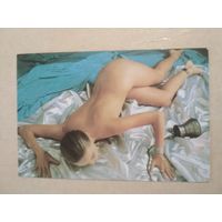 Карманный календарик. Девушка. Эротика. 1993 год