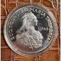 Монета 500 шиллингов Австрия 200 лет со дня смерти Марии Терезии. 1980 год.