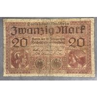 Банкнота 20 марок 1918 год. Германская империя.