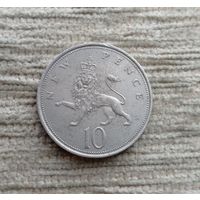 Werty71 Великобритания 10 новых больших пенсов 1969 Лев