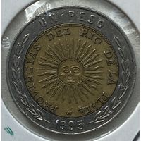 Аргентина 1 песо 1995 г. "B". Правильная надпись "PROVINCIAS". В холдере