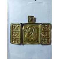 Складень. Владимирская божья матерь с Иисусом.