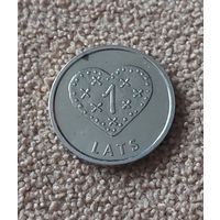 Латвия 1 лат, 2011 Пряничное сердце