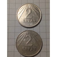 2 лита (2 шт) Литва 1991 год.