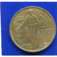 Монако 20 сантимов 1962
