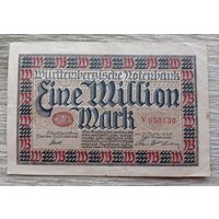 Werty71 Германия Веймар 1000000 марок 1923  банкнота 1 миллион гроссгельд Штутгарт Вюртемберг