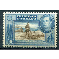 Британские колонии - Тринидад и Тобаго - 1938/44г. - ландшафты, архитектура, король Георг VI, 6 с - 1 марка - MNH [Mi 138]. #4-B5-136-A-1