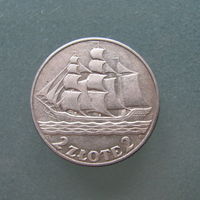 2 злотых 1936, Польша.