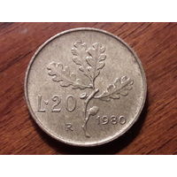 Италия 20 лир 1980