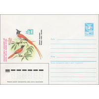 Художественный маркированный конверт СССР N 85-256 (13.05.1985) Красная книга Казахской ССР  Райская Мухоловка