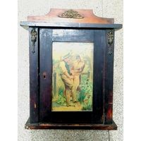 Старинный шкафчик Аптечка, дерево, латунь