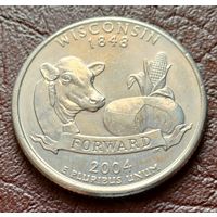 США 25 ентов , Р  2004 Квотер штата Висконсин   ( 2-5-5 )