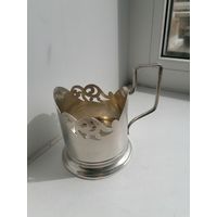 Подстаканник СССР, серебро 875 пр голова рабочего