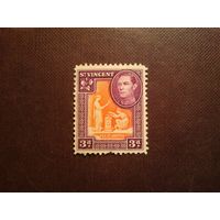 Британский Сент-Винсент 1938 г.Король Георг VI и Печать колонии./47а/