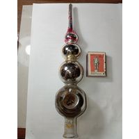 Наконечник на ёлку , винтаж , стекло , СССР . С рубля .