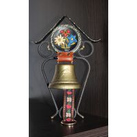 Настенный, латунный, альпийский, сувенирный колокольчик.