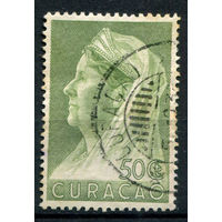 Нидерландские колонии - Кюрасао - 1936/39г. - королева Вильгельмина, 50 с - 1 марка - гашёная [Mi 157]. #3-WB-89-A-1