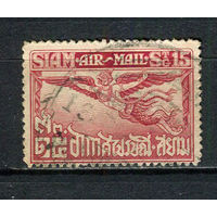 Таиланд - 1925/1937 - Гаруда 15S. Авиамарка - [Mi.187A] - 1 марка. Гашеная.  (Лот 73Gu)-T4P5