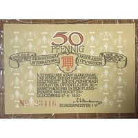Нотгельд 50 пфеннигов 1920 год. Глюксбург. Веймарская республика