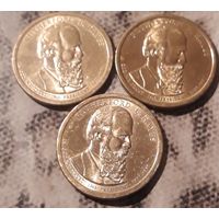 1 доллар 2011 США  19й президент Резенфорд Б. Хьюз