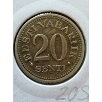 Эстония 1 Республика, 20 сенов 1935 г., KM# 17