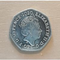 Великобритания, 50 пенсов, 2020 г., Выход Великобритании из Европейского союза, UC# 1024